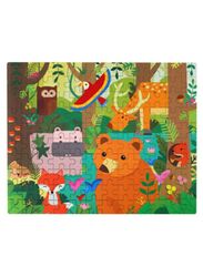Wooden Jigsaw 120 Pieces Cartoon Animals Fairy Tales Puzzles Children Wood Early Learning Set Montessori Education Toy Kids Gift, Forest