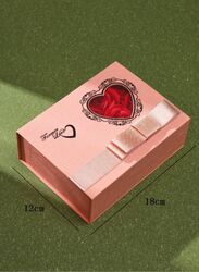 Romantic Valentine's Day Gift Box with Clover Necklace, Rose-themed Jewelry Packaging Box for Rings, Bracelets, and Necklaces,Perfect Valentine, Mother's Day and Anniversary