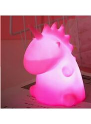 Portable Kids Cartoon LED Night Light Children Bedroom Table Lamp Bedside Moon Star Nightlight Best Birthday Gift for Kids, Home Decor, Kid Room Decoration, Living Room, Pink Dinosaur