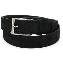 Upgrade Your Look with R RONCATO Black Suede Leather Belt - A Timeless Accessory for Every Occasion, 120cm