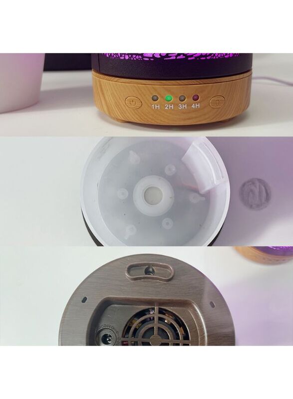 Essential Oil Diffuser With 120 Ml Capacity. Metal Aromatherapy Diffuser With Auto Shut Off Protection, Waterless, 7 Selectable Led Colors, for Home, Office, Spa, Forest