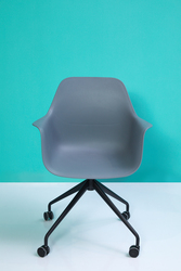 Multi-Purpose Chair Blue Upholstered Seat and Back