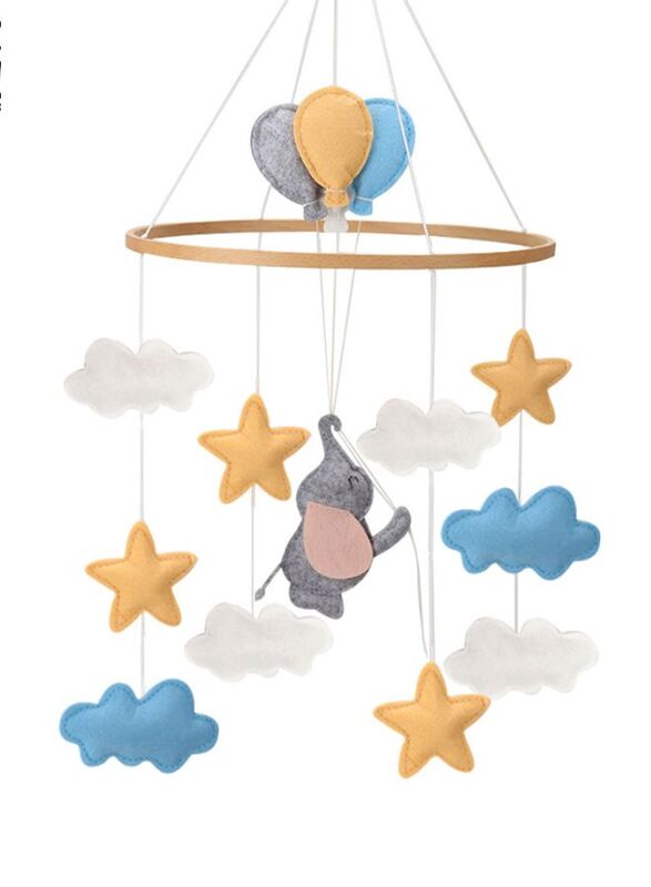 Baby Crib Nursery Mobile Wall Hanging Decor, Baby Bed Mobile for Infants Ceiling Mobile, Cute and Adorable Hanging Decorations, Elephant