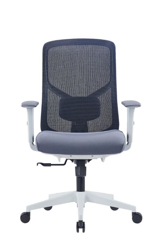 Grey Modern Sleek Black Mesh Office Chair with without Headrest and Four-Position Lock for Home or Office