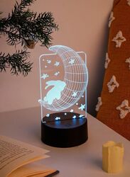 Multi-color Moon Rabbit 3D LED Night Lamp, USB Desk Lamp, 16 Color with remote control Bedroom Table Lamp, Home Decor Light Gifts