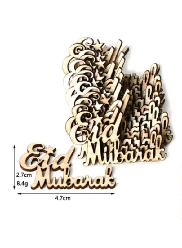 Wooden Eid Mubarak Decoration English Alphabet Crafts DIY Letters for Eid Mubarak Ramadan Festival Themed Materials
