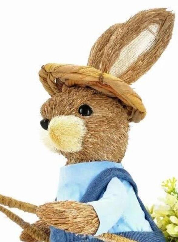 FATIO 96 cm Easter Bunny Figure Handmade with Straw, Party and Easter Decoration Home Decor 25 cm
