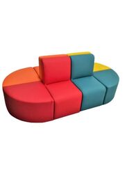 Kids Modular Colorful Soft Foam Sofa Flexible Seating Set Classroom or home, 8 pcs