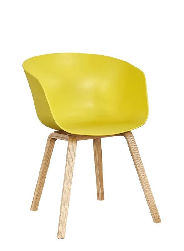 Visitor Chair With Wooden Legs for Visitors in Office, Lobby, Living Room, Yellow