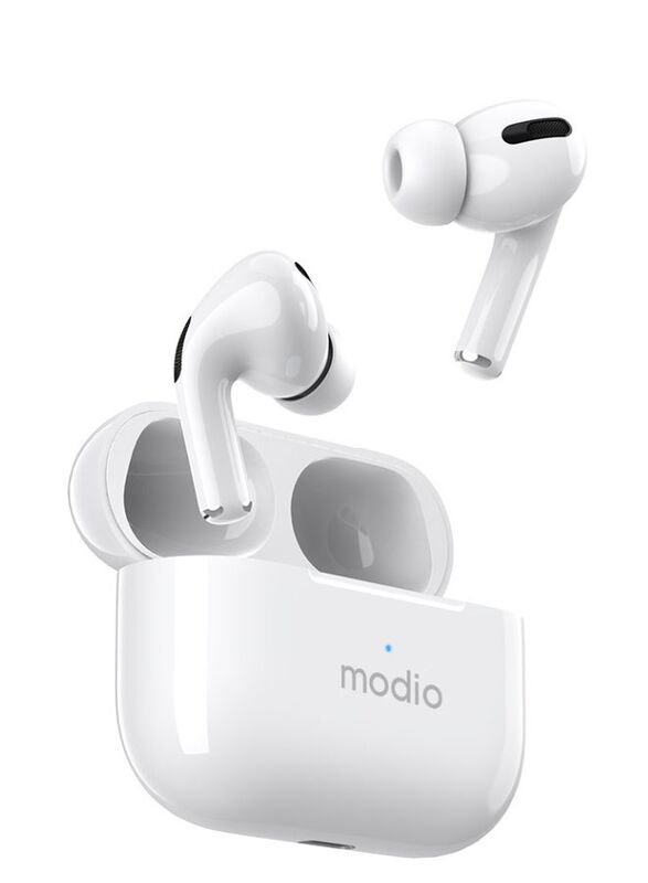 Modio ME8 True wireless stereo headset(White) with free case (Red/Black/Blue)
