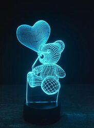 3D Teddy Bear Shape Night Light Touch Table Desk Optical Illusion Lamps 7 Color Changing Lights Home Decoration Xmas Birthday Gift