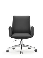 Modern Design Medium Back Mesh Swivel Manager Ergonomic Executive Leather Office Chair, Black