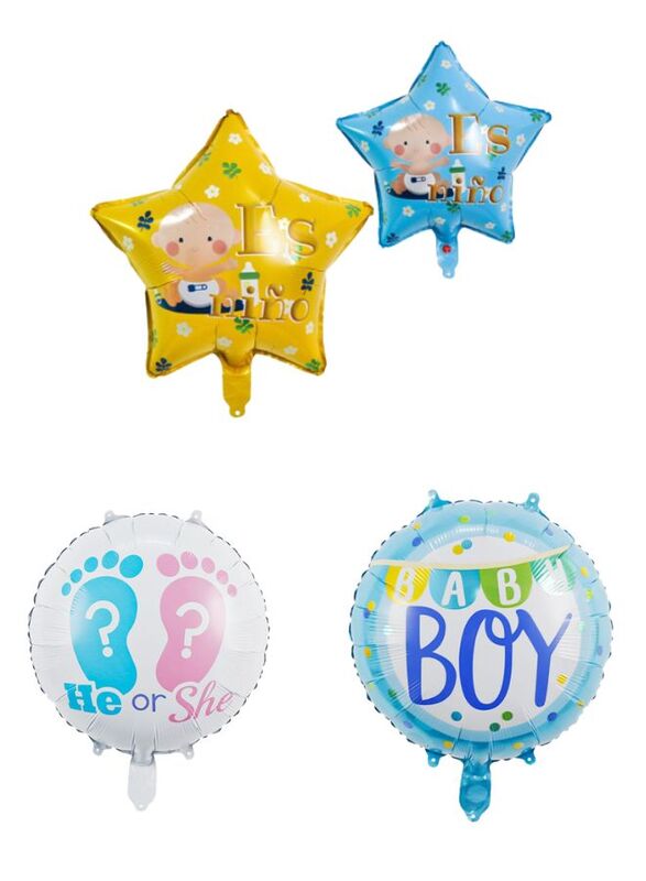 3 pc Birthday Party Balloons Large Size Baby Shower Boy Set Foil Balloon Adult & Kids Party Theme Decorations for Birthday, Anniversary, Baby Shower, Gender Reveal Party