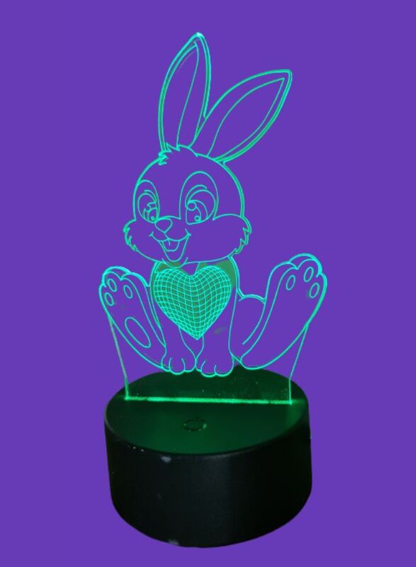 Multi-color Rabbit 3D LED Night Lamp, USB Desk Lamp, 16 Color with remote control Bedroom Table Lamp, Home Decor Light Gifts