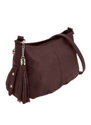 Effetty Women's casual leather shoulder bag made in Italy, Made of genuine leather, Brown