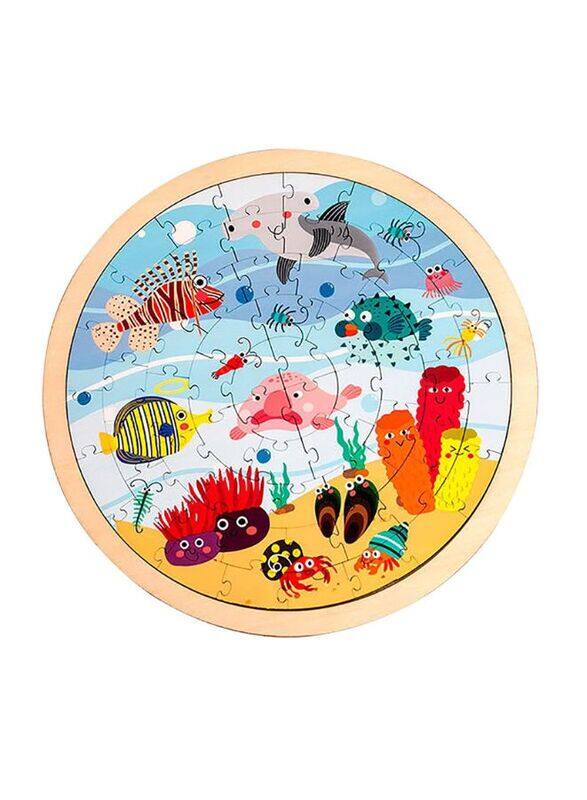 Large Piece Puzzles for Kids Children Wooden Puzzle 64 Pieces Educational Cartoon Puzzle Game Kids Toys Ocean