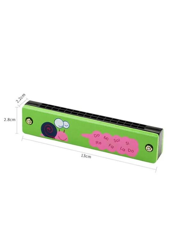 Kids Harmonica Wooden Children Harmonica Toys Colored Printed Diatonic Harmonica Mouth Organ Early Educational Musical Instruments, Design 9