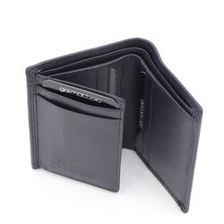 Gai Mattiolo Leather Wallet, Equipped With Spaces for Credit Cards, a Space With Mesh for Documents in Card Format and Banknotes, Blue