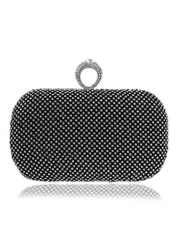 Glamorous Diamond-Studded Crystal Clutch Bags with Chain for Women's Parties and Weddings