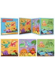 Montessori Magnetic Cardboard Puzzle Book Toys Durable Reusable Paper Puzzles for Visual Cognitive Training Dinosaur