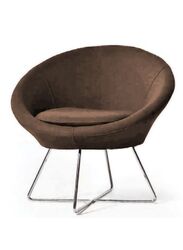Comfortable Soft Leisure Chair for Office Lobby, Living Rooms and Waiting Areas with Wooden Frame, Deep Brown