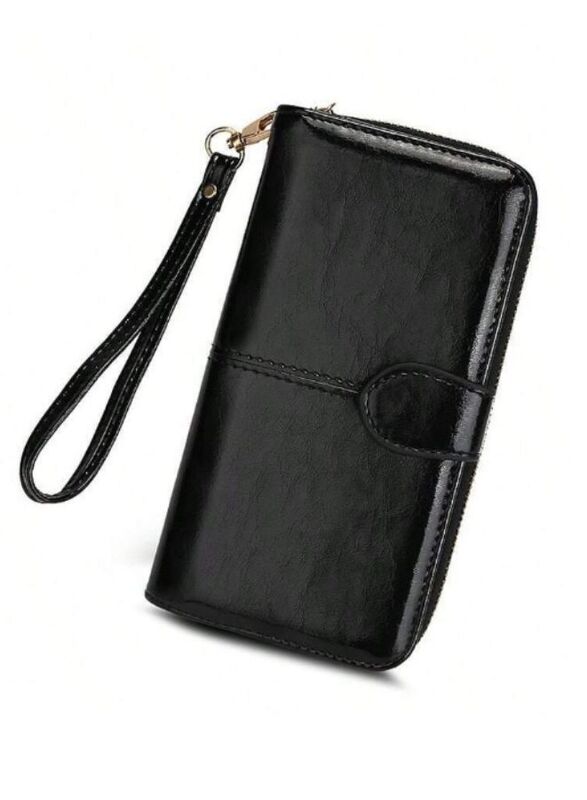 Women's Leather Wallet for everyday use, Women's Clutch with Zipper Coin Purse, Card Holder, and Certificate, Ladies Bracelet Hand Bag