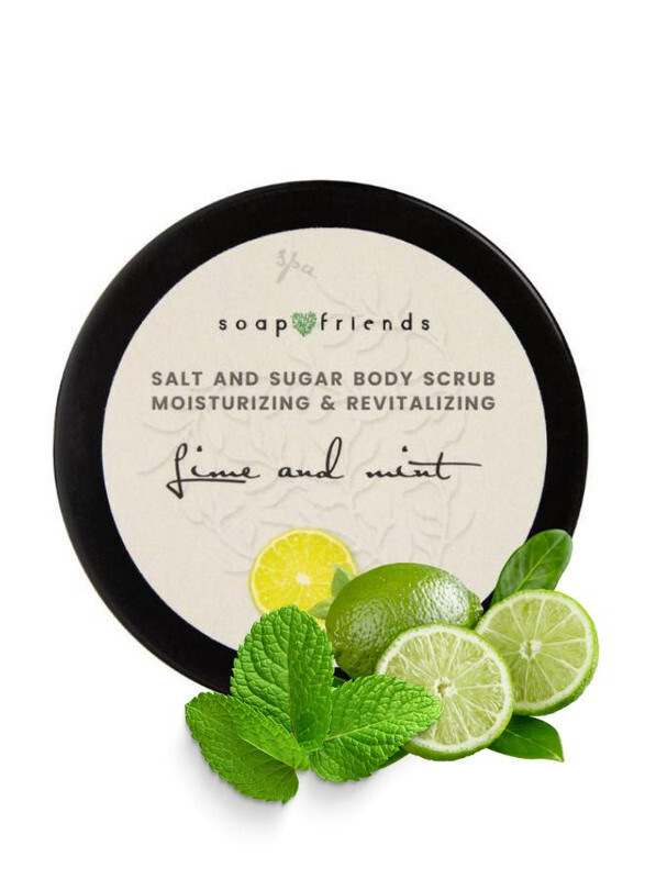 

Soap&Friends Lime with Mint Salt Body Scrub - Deep Cleanse for Sauna and Steam Bath - 50g