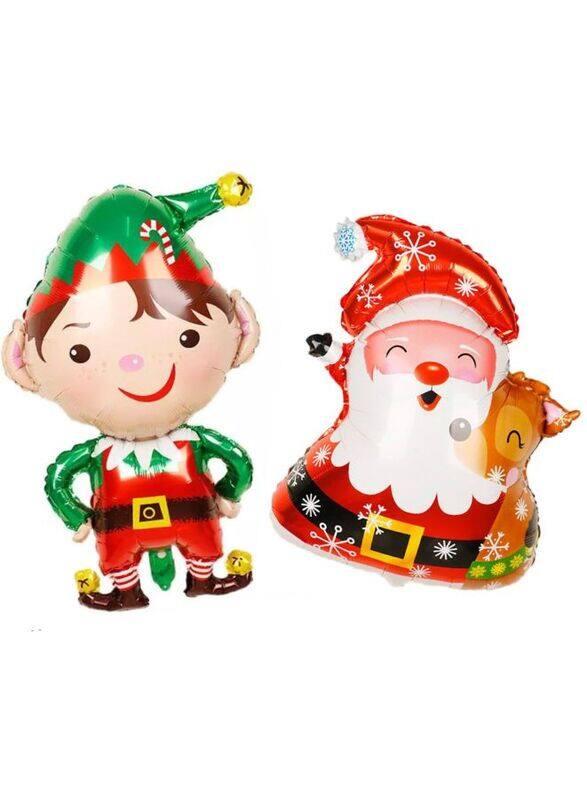 

Generic 2 pcs Christmas Decoration Foil Balloon Party Supplies for parties, celebrations, and decorating (Santa Claus & Elf)