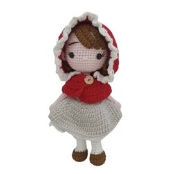 Handmade Natural Cotton Crochet Princess Toy Doll for Baby Friend Amigurumi Crochet Sleeping Buddy for Kids and Adults, 25cm