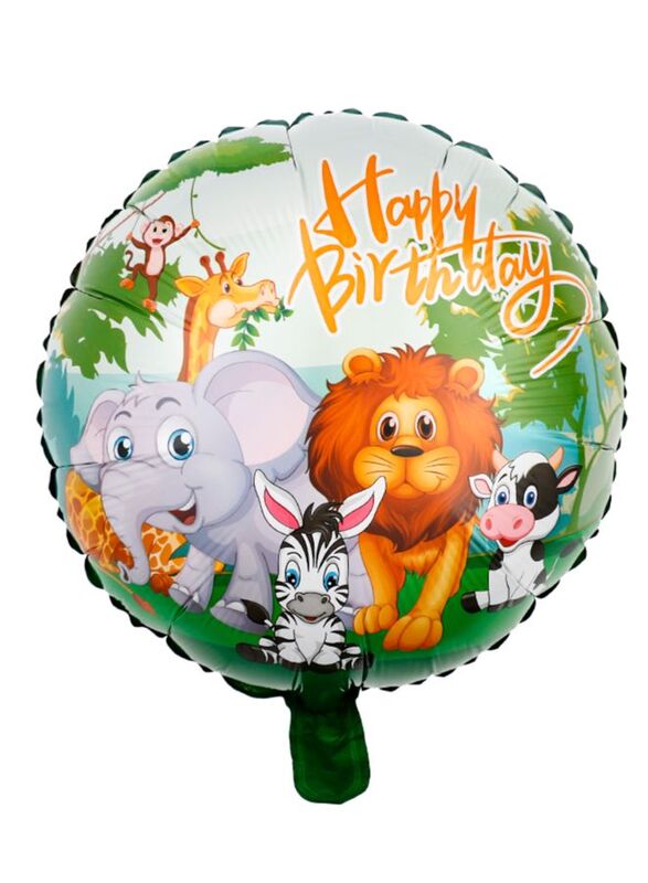 1 pc 18 Inch Birthday Party Balloons Large Size Happy Birthday Jungle 2 Foil Balloon Adult & Kids Party Theme Decorations for Birthday, Anniversary, Baby Shower