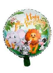 1 pc 18 Inch Birthday Party Balloons Large Size Happy Birthday Jungle 2 Foil Balloon Adult & Kids Party Theme Decorations for Birthday, Anniversary, Baby Shower