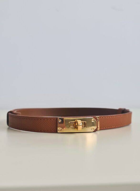 

China Womens Skinny Leather Belt Thin Waist Belts with Metal Buckle