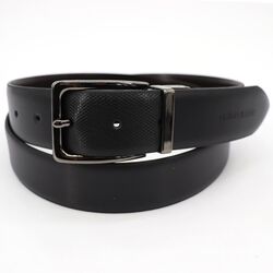 Men's calf leather belt made in Italy, A Versatile Accessory for Any Occasion, Black, 130cm
