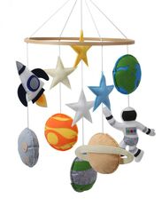 Baby Crib Nursery Mobile Wall Hanging Decor, Baby Bed Mobile for Infants Ceiling Mobile, Cute and Adorable Hanging Decorations, Space