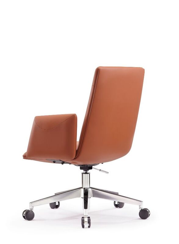 Modern Design Medium Back Mesh Swivel Manager Ergonomic Executive Leather Office Chair, Brown