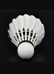 Whizz 12 PCS Feather Badminton Shuttle Class A Goose Feather Badminton Balls Sports Training Badminton Balls for Indoor Outdoor Sports, White