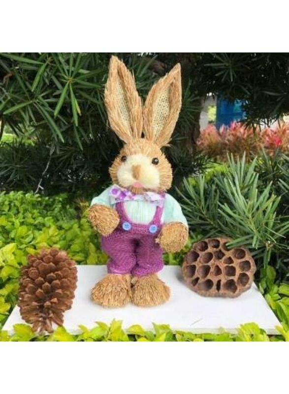 35cm Handmade Straw Rabbit Straw Bunny for Easter Day Artificial Animal Home Furnishing Shop Decoration, Bunny 7