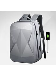 Travel Laptop Backpack,Water Resistant Hard Shell Backpack with USB Charging Port, Business Computer Backpack for Work/School/College, Grey