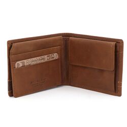 R. Roncato Men's Leather Wallet, Equipped With Coin Purse, Spaces for Credit Cards, Identity Card and Banknotes, Camel