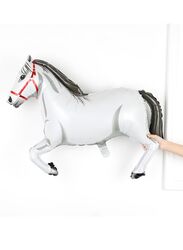 1 pc Birthday Party Balloons Large Size Horse Foil Balloon Adult & Kids Party Theme Decorations for Birthday, Anniversary, Baby Shower, White