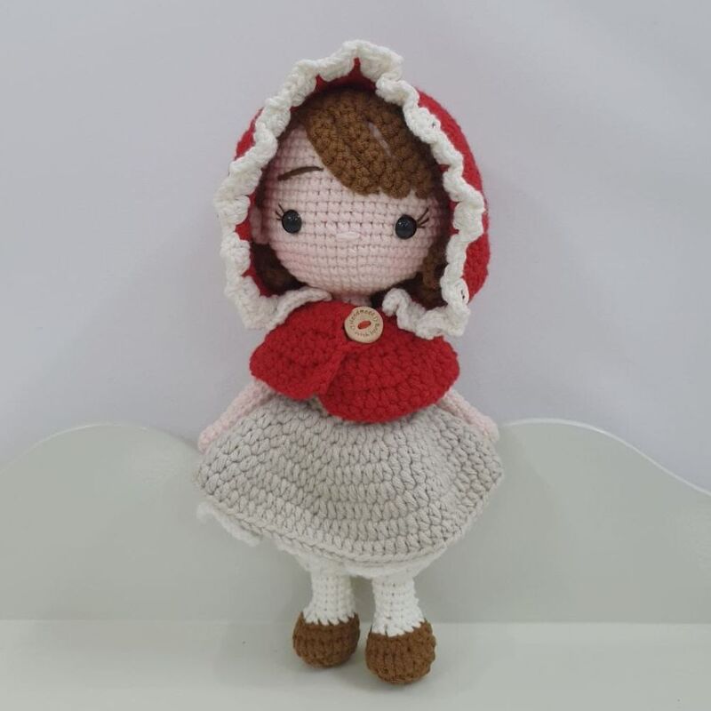 Handmade Natural Cotton Crochet Princess Toy Doll for Baby Friend Amigurumi Crochet Sleeping Buddy for Kids and Adults, 25cm