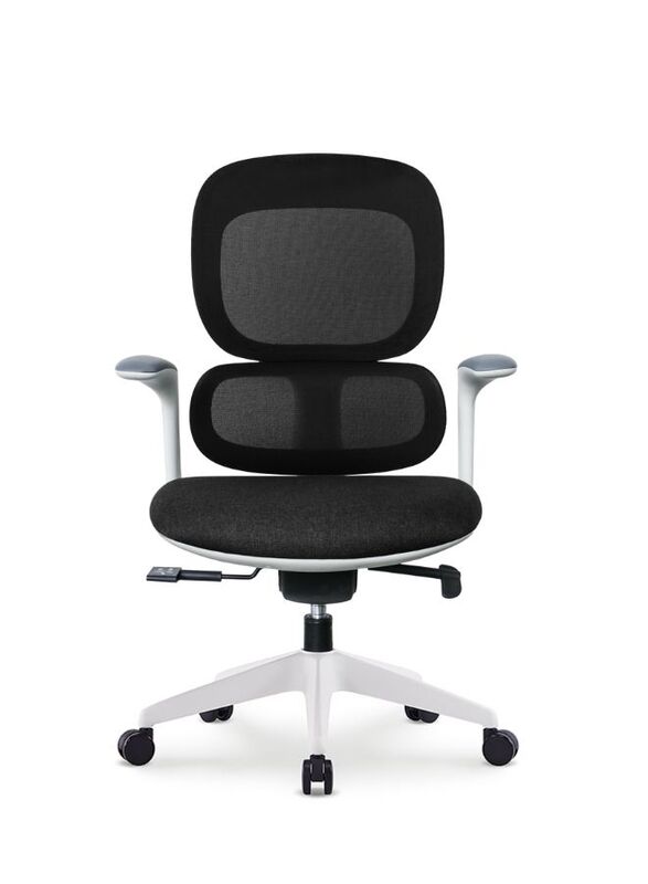 

Generic Modern Executive Ergonimic Office Chair with Sliding Seat, Without Headrest, White Frame for Office, Home and Shops, Black