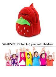 Mini Backpack Kids Cute School Shoulder Bag Toddler Plush Small Backpack Baby Schoolbag Preschool Bag Gift, Strawberry