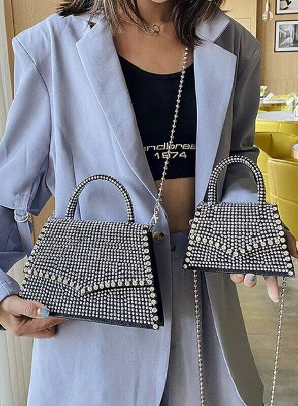 Trendy Rivet Handbag, crossbody bag and Luxury Diamond Purses for Stylish Women