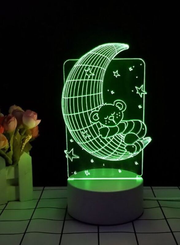 3D Moon Shape Night Light Touch Table Desk Optical Illusion Lamps 7 Color Changing Lights Home Decoration Xmas Birthday Gift