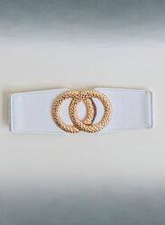 Elastic Belt Stretchy Belt Vintage Waist Belt with Metal Buckle for Women