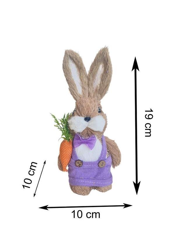 Fatio Easter Bunny Simulation Straw Rabbits Ornament Crafts Decoration for Yard Sign Garden, Living Room, Bedroom (19cm)