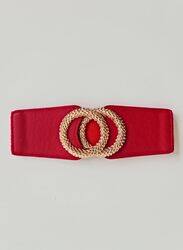 Elastic Belt Stretchy Belt Vintage Waist Belt with Metal Buckle for Women