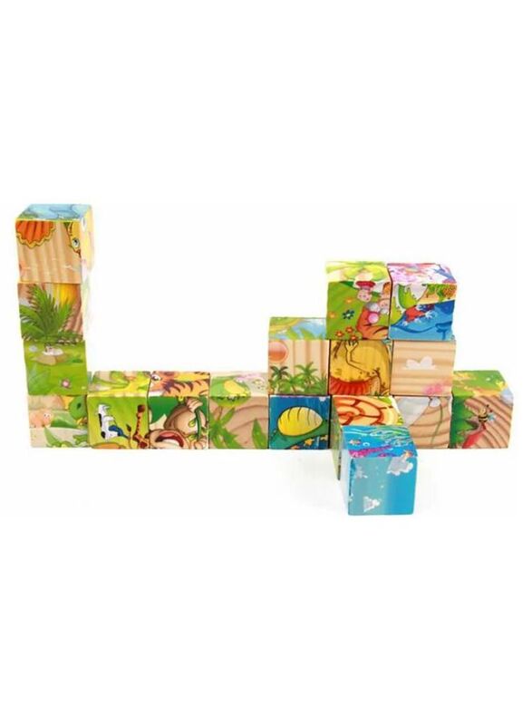 Six-sided 3D Cubes Jigsaw Puzzles With Wooden Tray Toys For Children Kids Educational Toys Funny Games, Marine Animals
