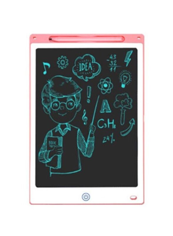 12 inch Writing Tablet Multifunctional Pressure Sensing ABS Protective LCD Drawing Board for Children,Pink and white